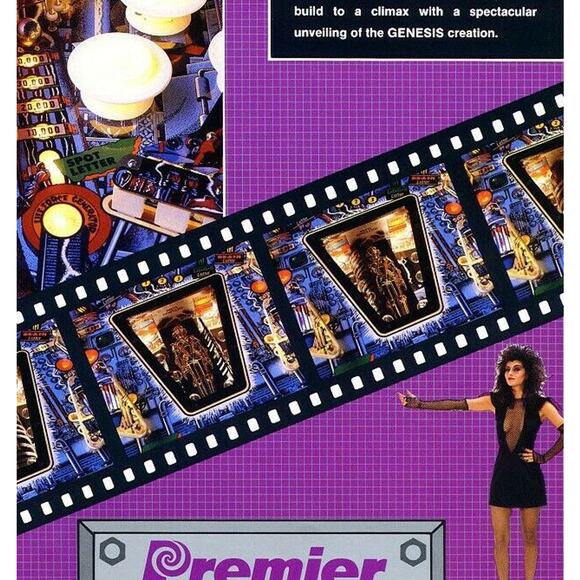 Genesis Pinball FLYER Original Game Sci-Fi Gothic Horror Art Print 1986 Vintage - Picture 2 of 6